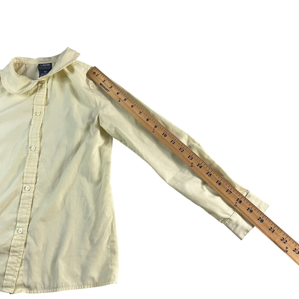 French Toast Long Sleeve Peter Pan Collar Shirt Girls 12 Yellow School Uniform - Picture 8 of 16